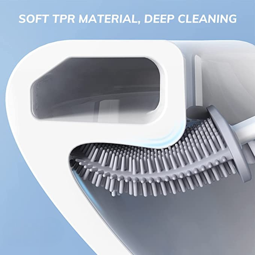 Clean Wave - Siliconen Toiletborstel en Houder Set