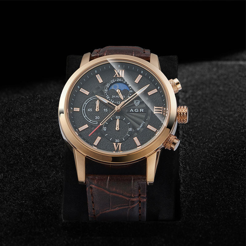 Luxe Leren Quartz Horloge