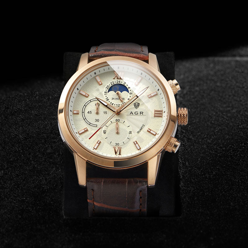 Luxe Leren Quartz Horloge