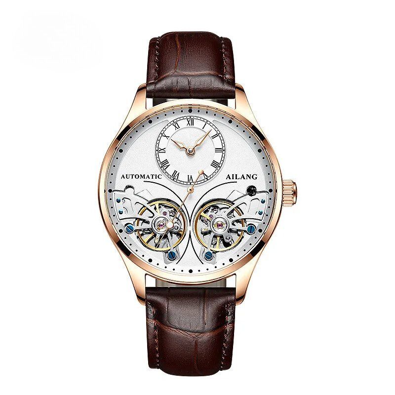 Dubbele Tourbillon Lichtgevend Mechanisch Horloge