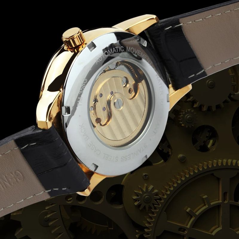 Moon Phase Skeleton Automatisch Horloge