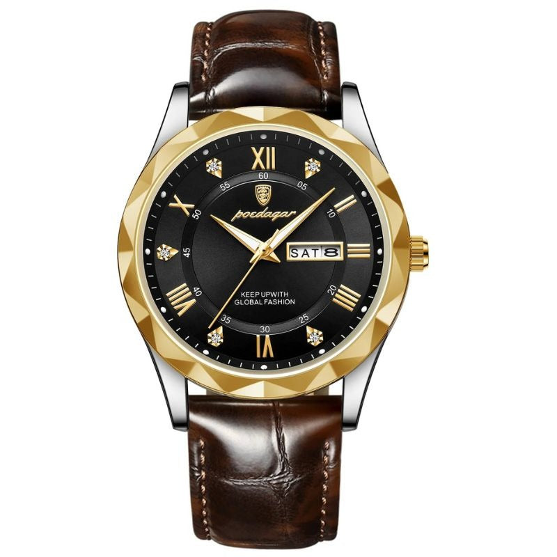 Luxe Leren Band Quartz Horloge