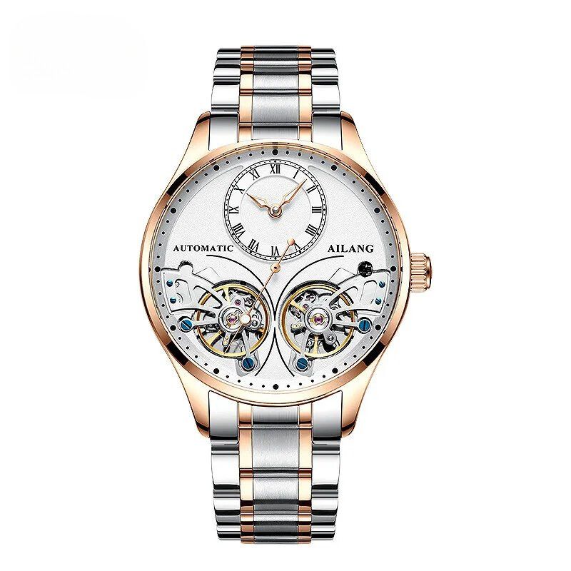 Dubbele Tourbillon Lichtgevend Mechanisch Horloge