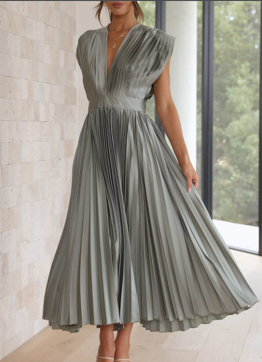 Sharonna™ - Hemelse Elegantie Maxi Dress met Mouwen