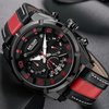 Luxe Leren Militaire Sport Chronograaf Horloge