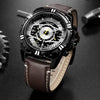 Luxe Quartz Chronograaf Military Sport Lederen Horloge