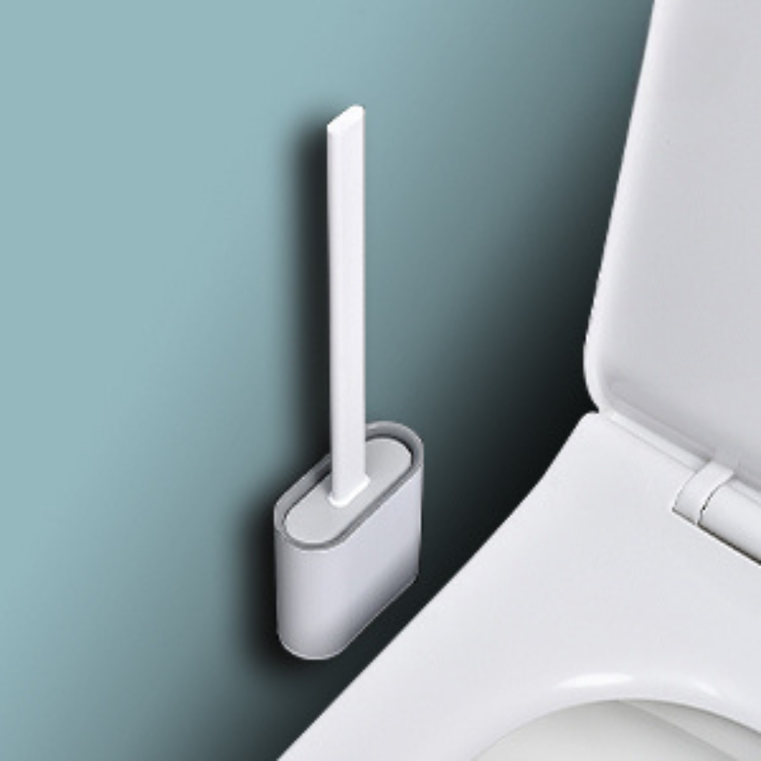 Clean Wave - Siliconen Toiletborstel en Houder Set