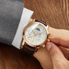 Luxe Leren Quartz Horloge