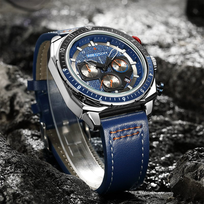 Luxe Waterdichte Chronograaf Sport Quartz Horloge