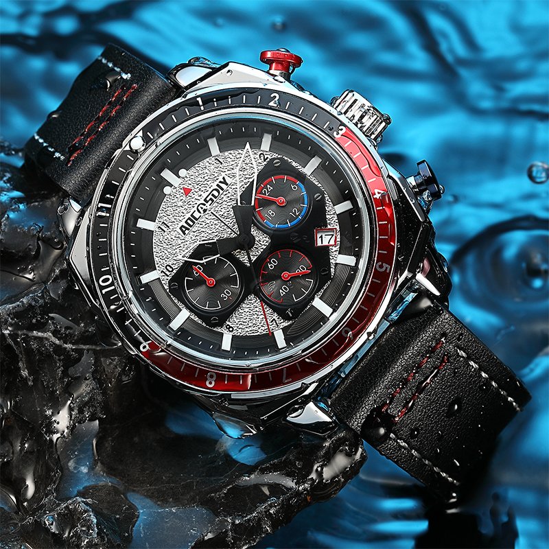 Luxe Waterdichte Chronograaf Sport Quartz Horloge