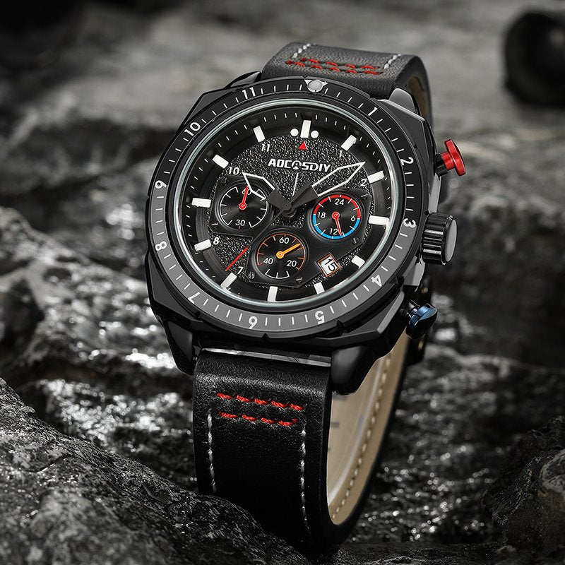 Luxe Waterdichte Chronograaf Sport Quartz Horloge