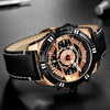 Luxe Quartz Chronograaf Military Sport Lederen Horloge