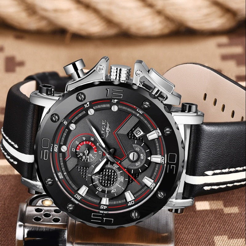 Luxe Militaire Stalen Quartz Horloge