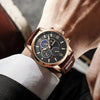 Luxueus Leren Quartz Horloge