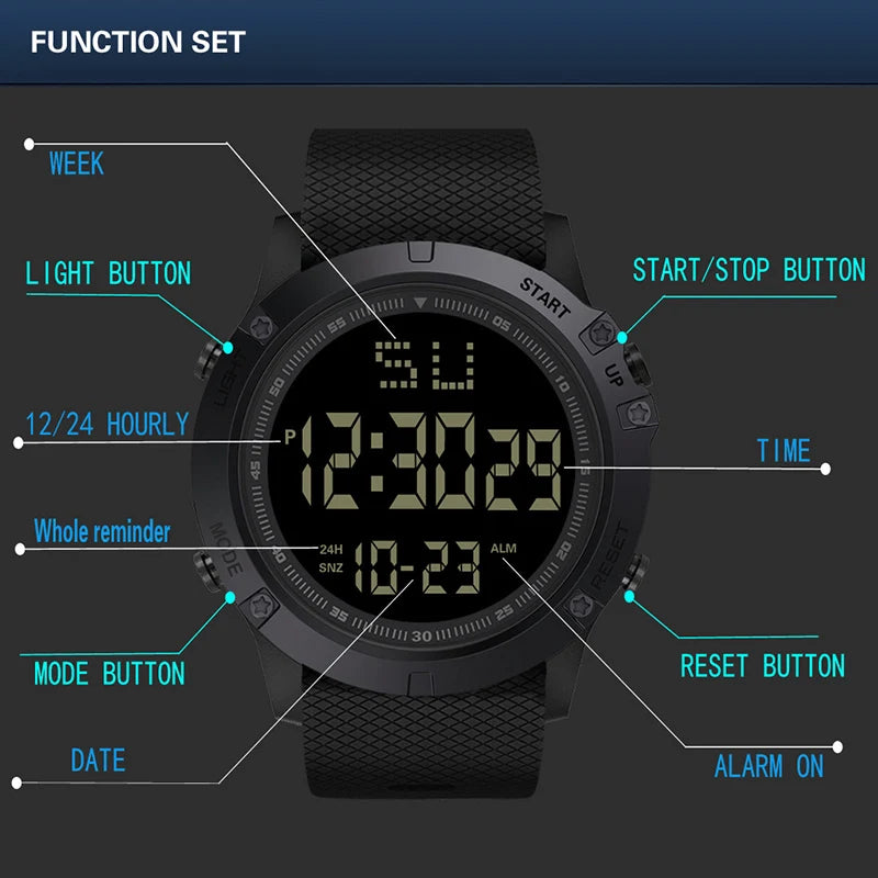 Robuust LED Digitaal Militair Sport Horloge