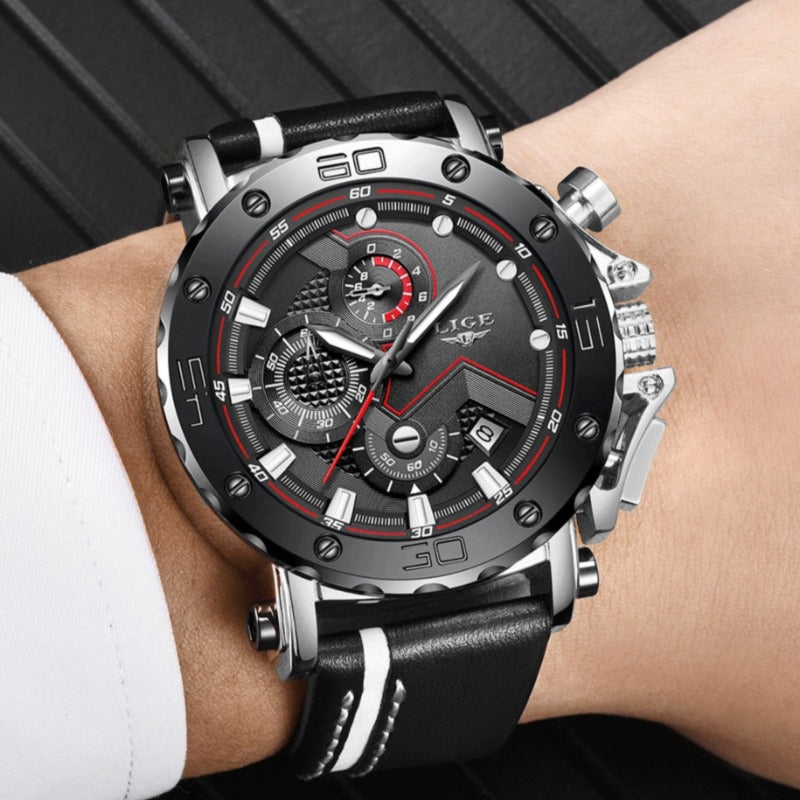 Luxe Militaire Stalen Quartz Horloge