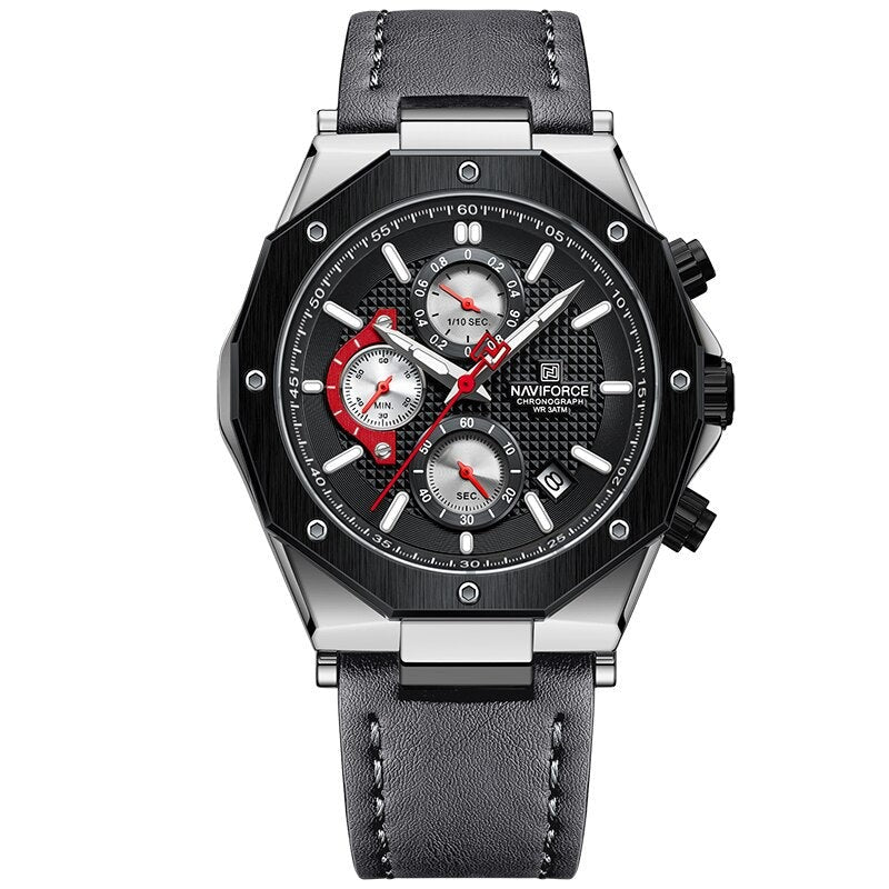 Mode Leren Band Chronograaf Horloges