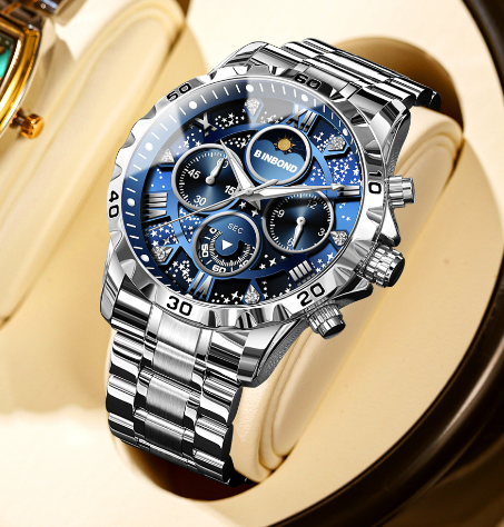 Luxe Chronograafhorloge met Leren Band