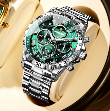Luxe Chronograafhorloge met Leren Band