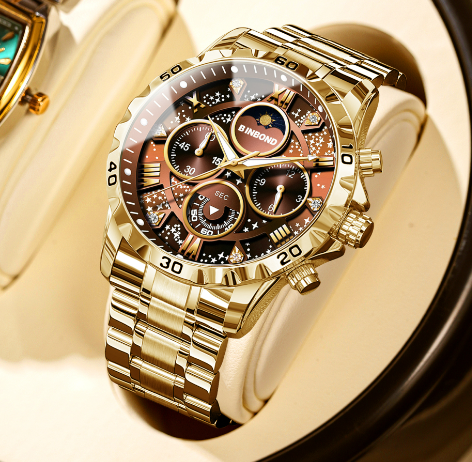 Luxe Chronograafhorloge met Leren Band