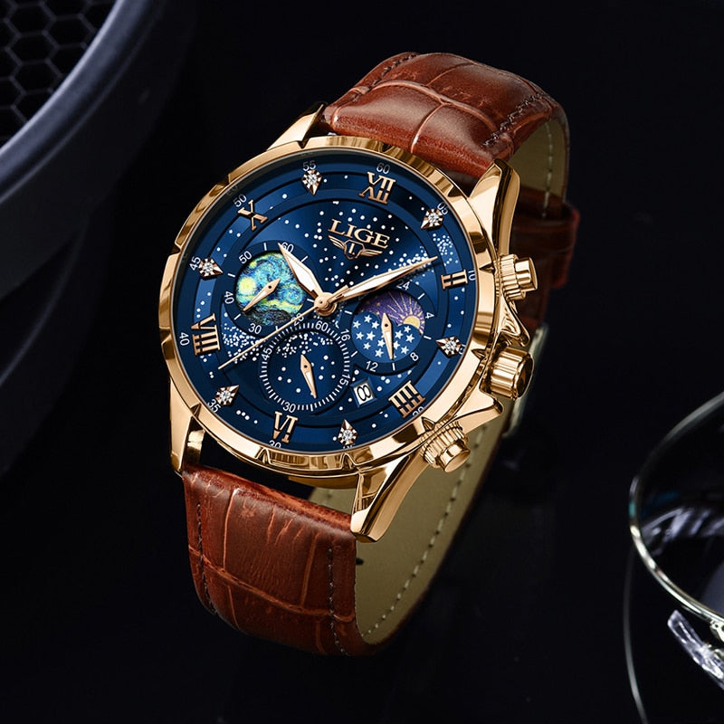 Elegante Maanfase Horloge
