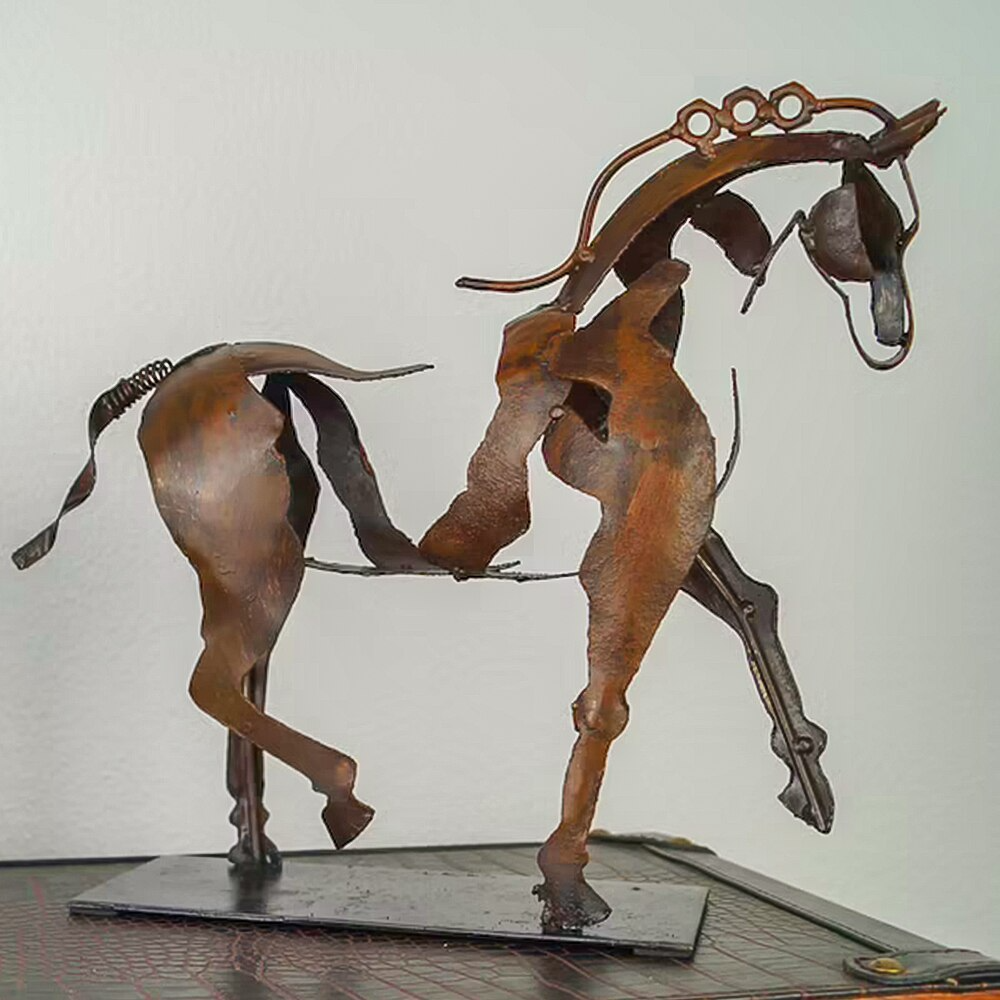 Metalen Hors Sculptuur - Handgemaakt