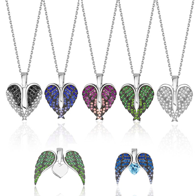 Double Angel Wing Ketting Zirkoon