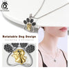 Sterling Silver Cute Dog Paw Pendant Necklace - Dog Savant