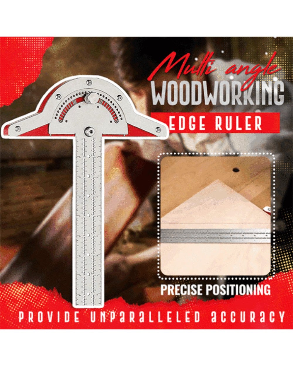 Viadore™ Houtbewerkingslineaal Edge Ruler