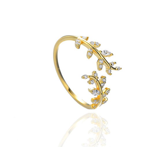 Viadore™ - S925 Olijftak Ring +1 Gouden Ring GRATIS!