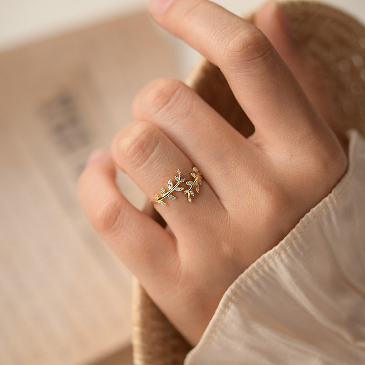 Everley™ - S925 Olijftak Ring +1 Gouden Ring GRATIS!